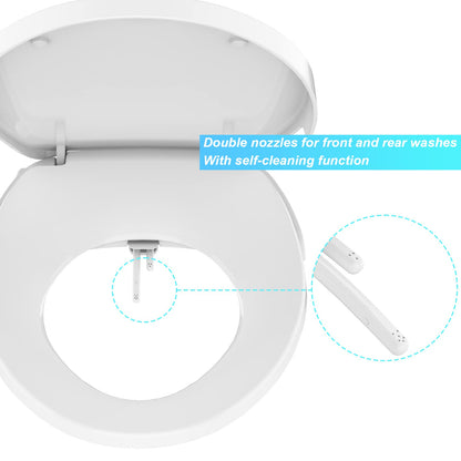 GARVEE Premium Non Electric Elongated Bidet Toilet Seats With Dual Nozzle Easy To Install And Use