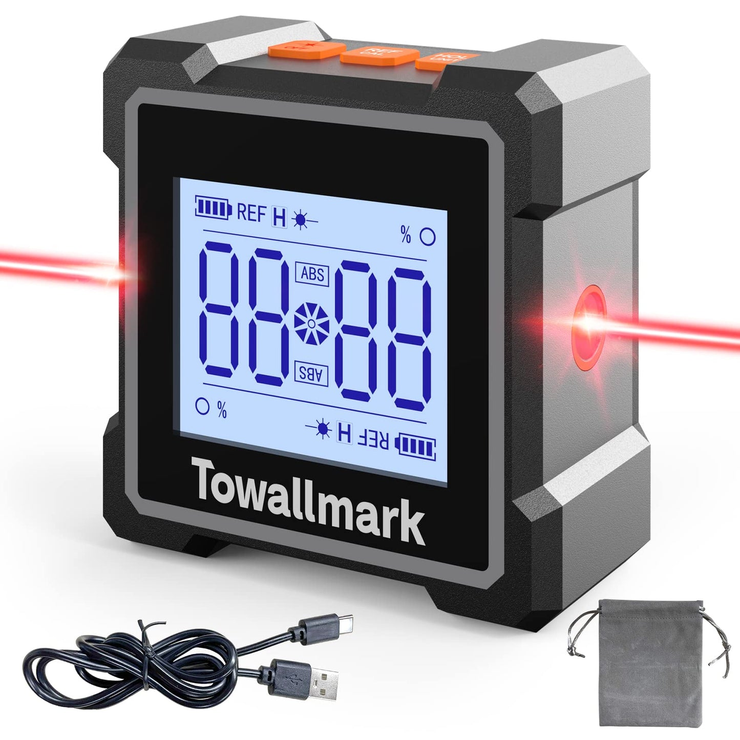 TOWALLMARK Digital Angle Finder 3 In 1 Digital Level Box Protractor Inclinometer