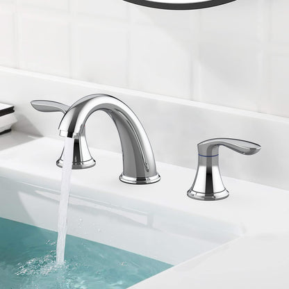 GARVEE Bathroom Sink Faucet Faucet For Bathroom Sink Widespread Chrome Bathroom Faucet 3 Hole