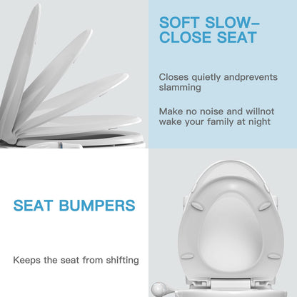 GARVEE Elongated Non-Electric Bidet Toilet Seat Bidet Attachment For Toilet With Self Cleaning Nozzles