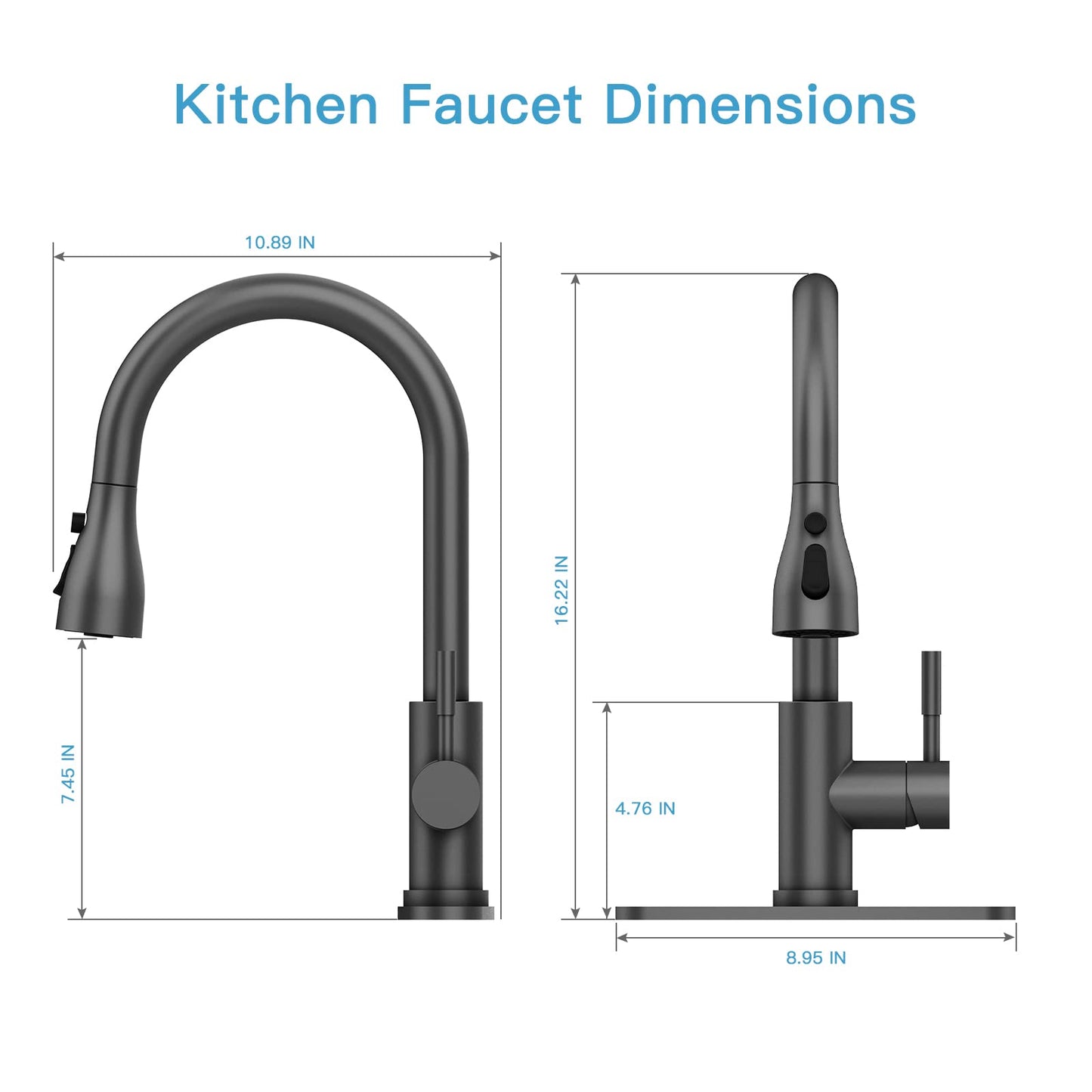 GARVEE Kitchen Faucet With Pull Down Sprayer for Kitchen Sink Kitchen Sink Faucet With 3 Modes