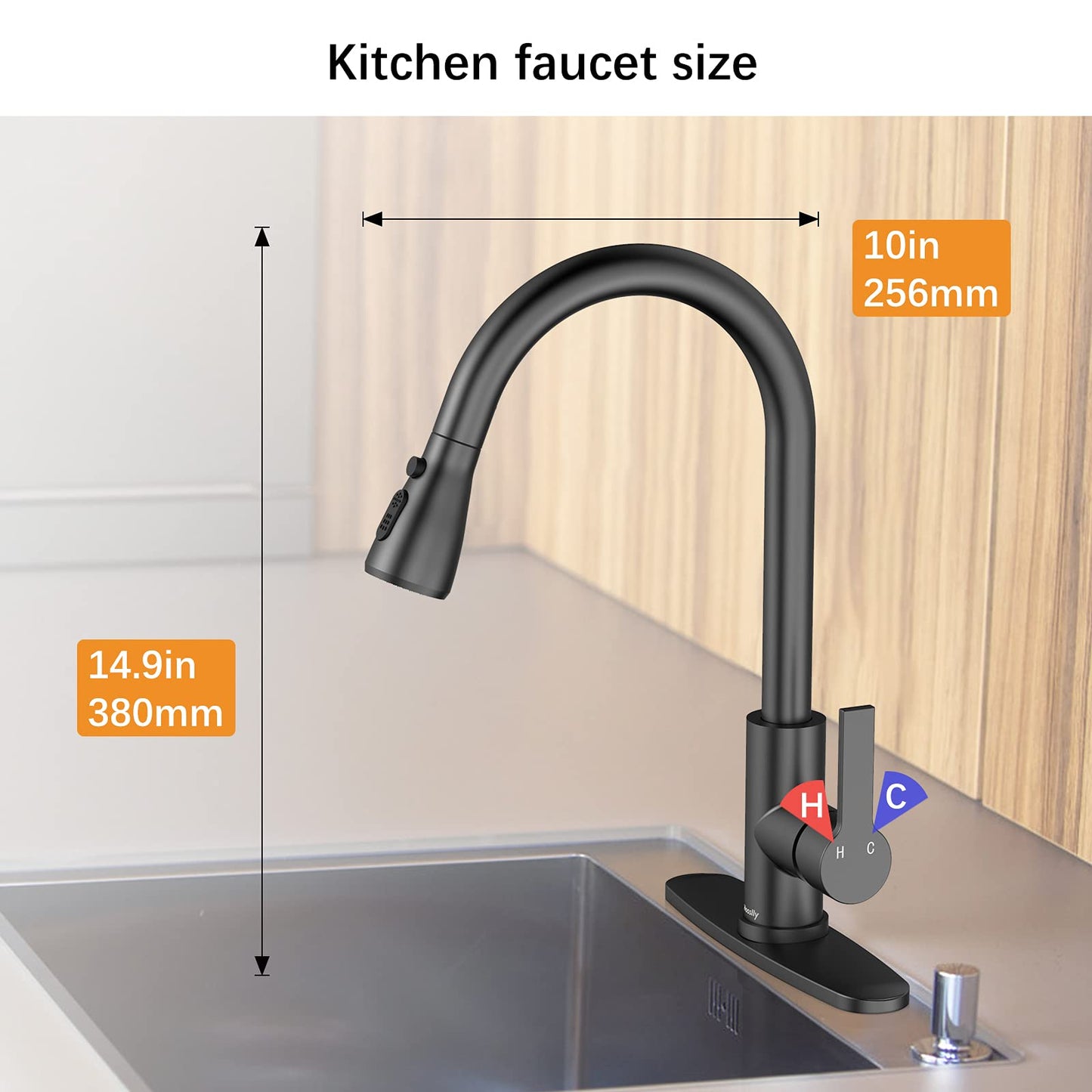 GARVEE Kitchen Faucet Kitchen Sink Faucet Kitchen Faucet With Pull Down Sprayer Perfect Commercial Modern Faucet