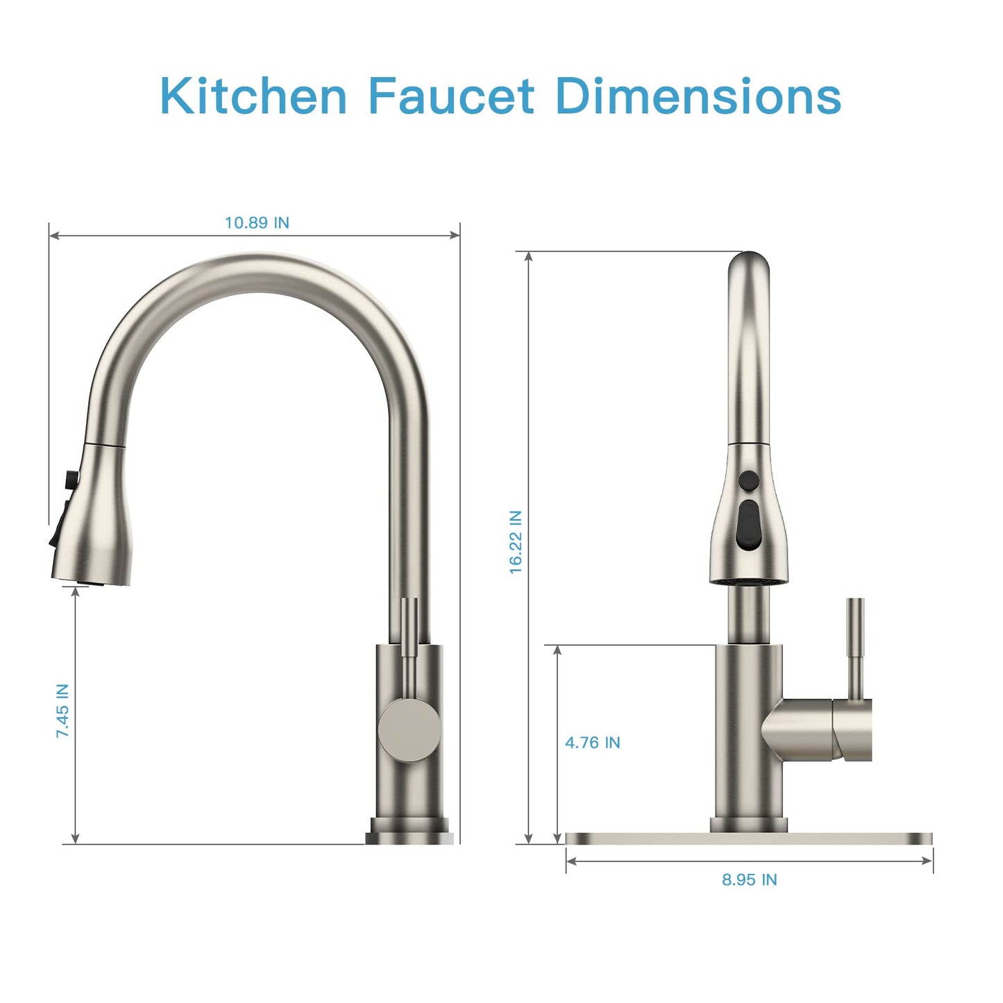 GARVEE Kitchen Faucet With Pull Down Sprayer For Kitchen Sink High Arc Kitchen Sink Faucet With 3 Modes