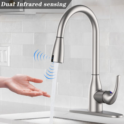 GARVEE Touchless Kitchen Faucet With Pull Down Sprayer Double Sensor Pulldown Faucet