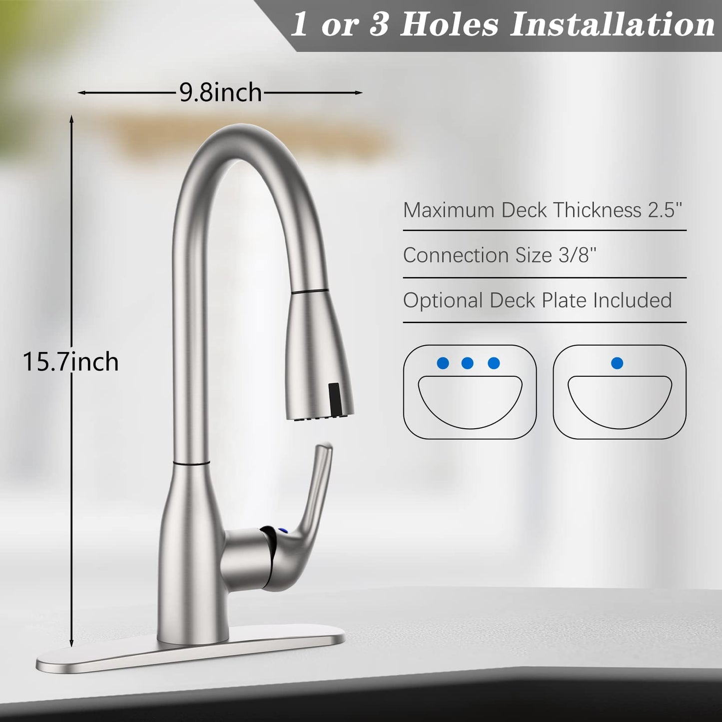 GARVEE Touchless Kitchen Faucet With Pull Down Sprayer Double Sensor Pulldown Faucet