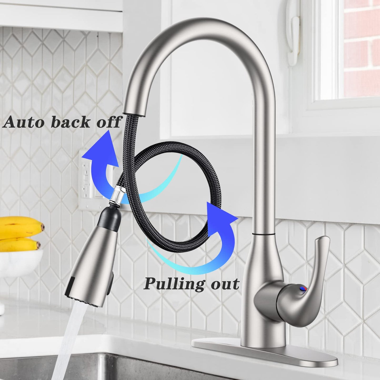 GARVEE Touchless Kitchen Faucet With Pull Down Sprayer Double Sensor Pulldown Faucet