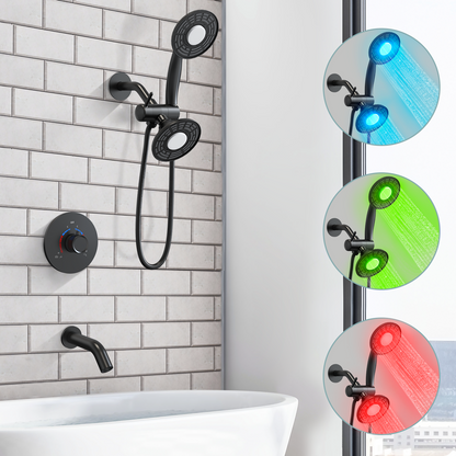 ThermaGlow Thermometer Shower Head: Water-Powered Fahrenheit Display, Child and Pet Showers