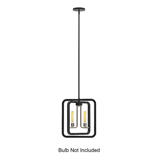 4-Light Brushed Nickel Industrial Geometric Pendant Light（not bulb）