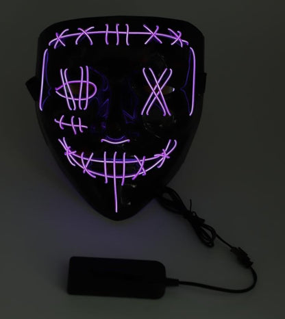 CYNDIE Halloween Mask 2 colors Scary LED Mask for Halloween Cosplay Costume