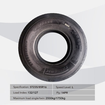 GARVEE Heavy Duty ST Trailer Tire 2 x ST235/85R16 14PR All Steel 14PR Load Range G Speed Class L