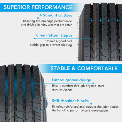 GARVEE Heavy Duty ST Trailer Tire 2 x ST235/85R16 14PR All Steel 14PR Load Range G Speed Class L