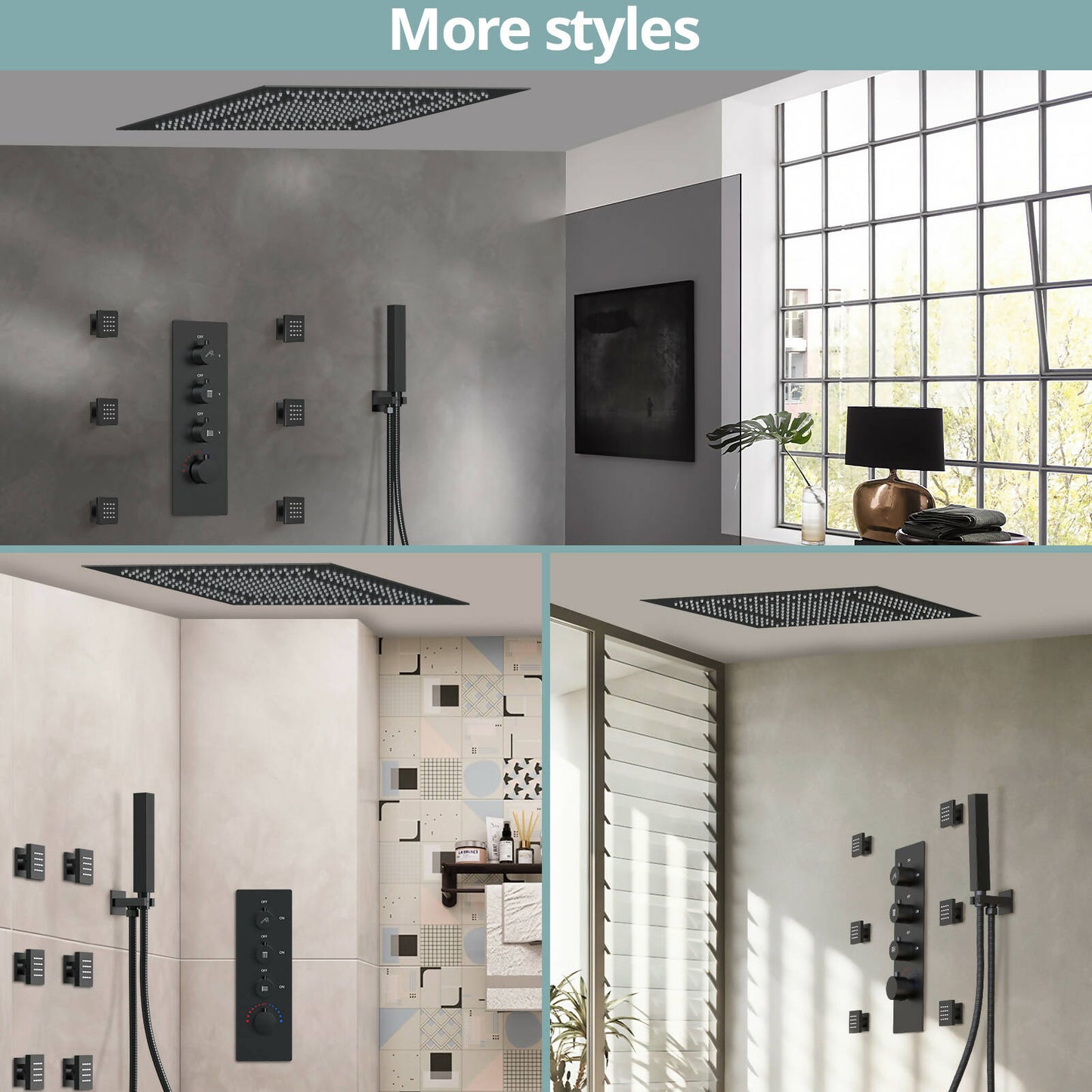 Luxury LightWave 20” High-Pressure Shower System, Ceiling Mount, LED Light, Thermostatic Valve