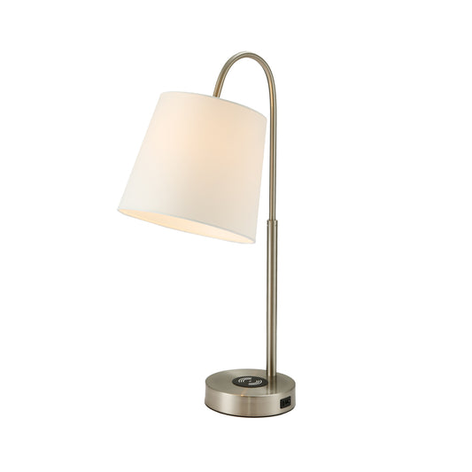 25 inch Table Lamp with Wireless Charging Pad and USB Ports