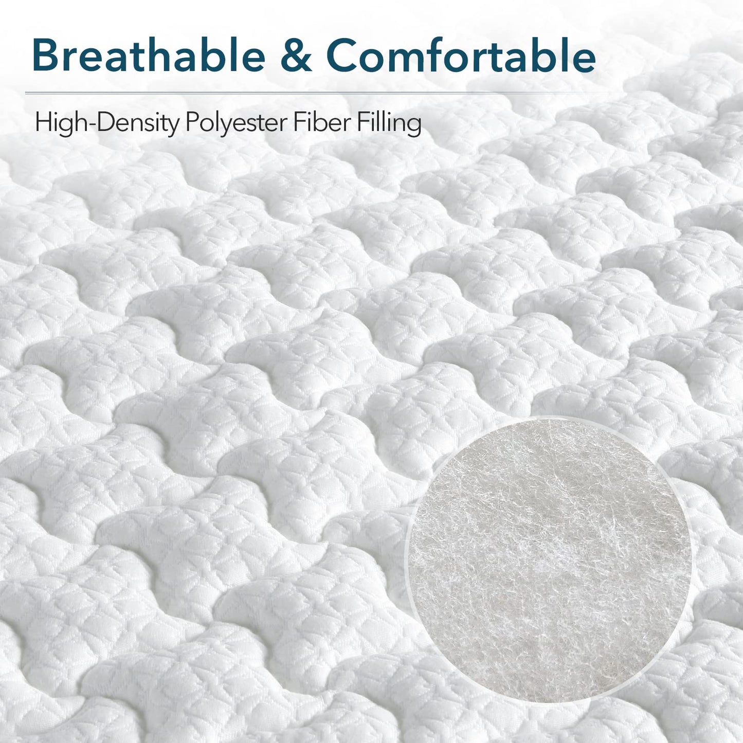 HOMHOUGO Mattress Topper Medium Firm Memory Foam 4-Inch Triple Layer Bed Topper - King