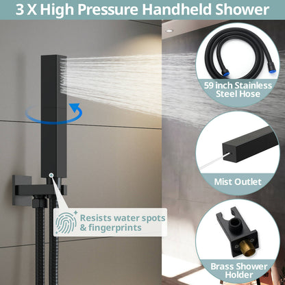 Luxury LightWave 20” High-Pressure Shower System, Ceiling Mount, LED Light, Thermostatic Valve
