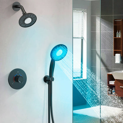 ThermaGlow Thermometer Shower Head: Water-Powered Fahrenheit Display, Child and Pet Showers