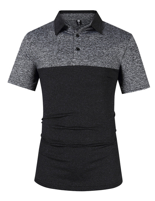 YESFASHION Men's Golf Short Sleeve Polo Panel Sports Shirt