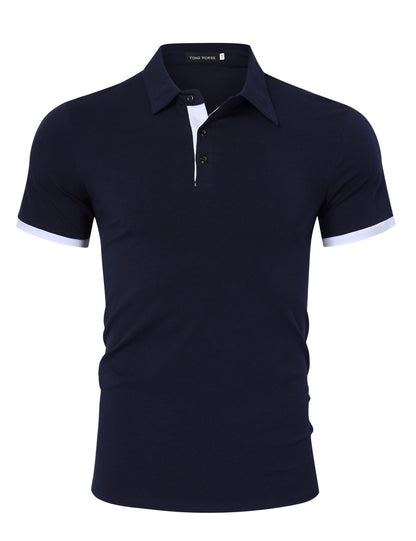 YESFASHION Mens Collared Shirts Short Polo Shirt