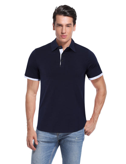 YESFASHION Mens Collared Shirts Short Polo Shirt