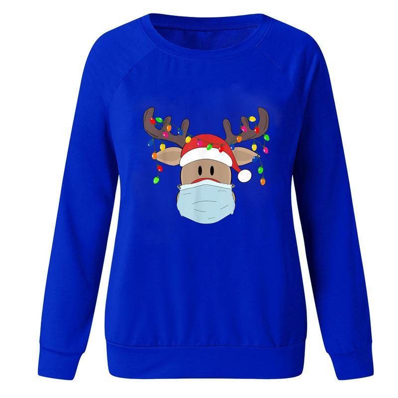 YESFASHION Tops Long Sleeve Christmas Elk Women T-shirt