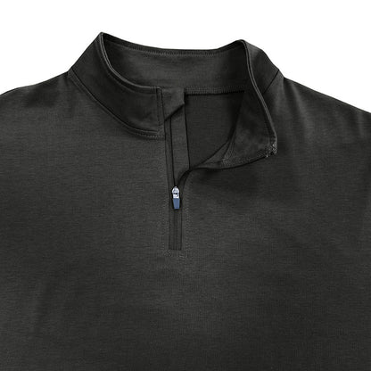 YESFASHION Stand Collar Half Zipper Solid Color Polo Shirts