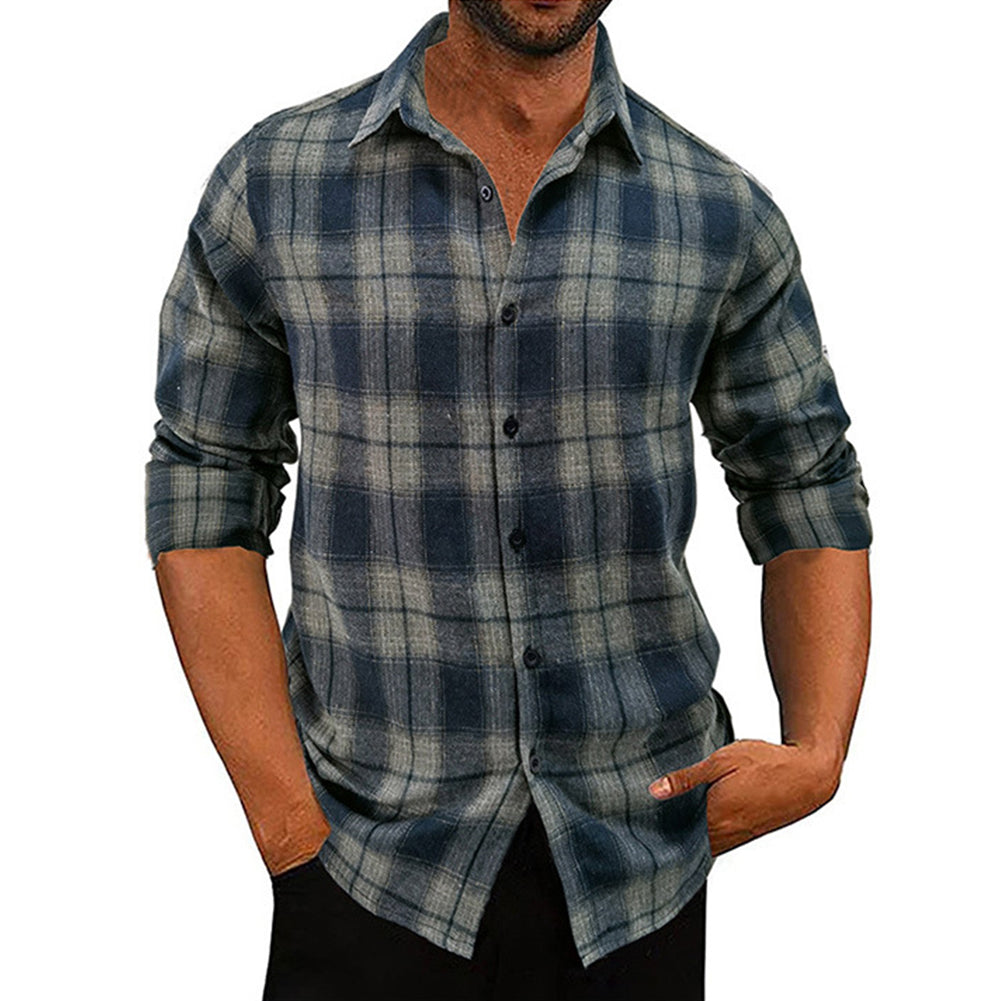 YESFASHION Thickened New Flannel Plaid Men Shirts