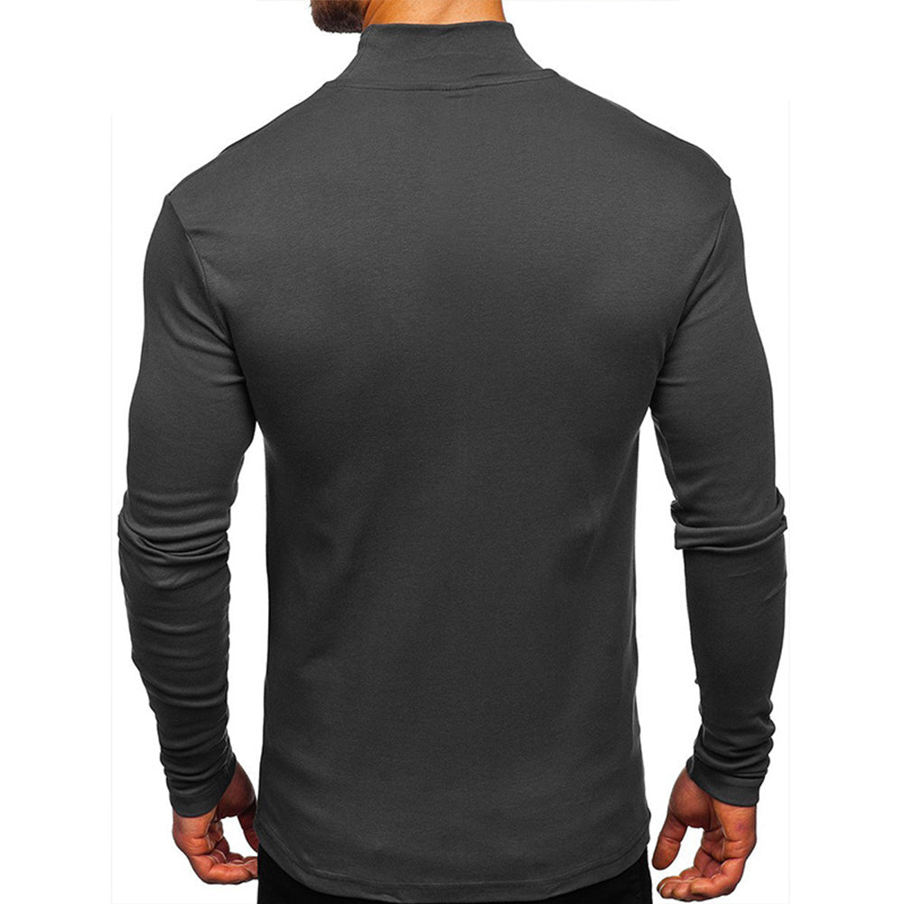 YESFASHION Turtleneck Men Thin Fleece Bottoming Shirt