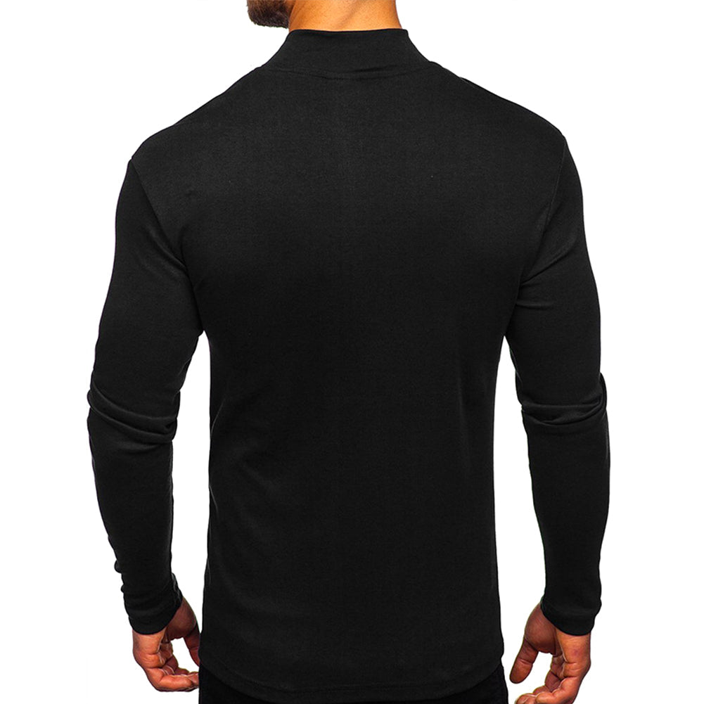 YESFASHION Turtleneck Men Thin Fleece Bottoming Shirt