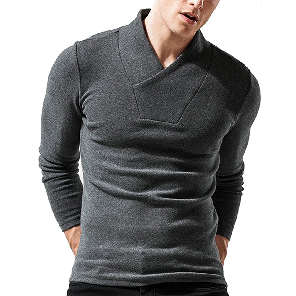 YESFASHION Thin Fleece Men Bottoming Shirt