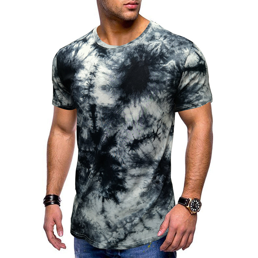 YESFASHION Tie-dye T-shirt Men Summer Shirts