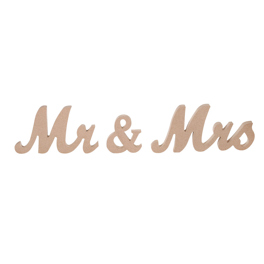 RONSHIN Vintage Style聽Mr & Mrs Wooden Letters for Wedding Decoration Brown