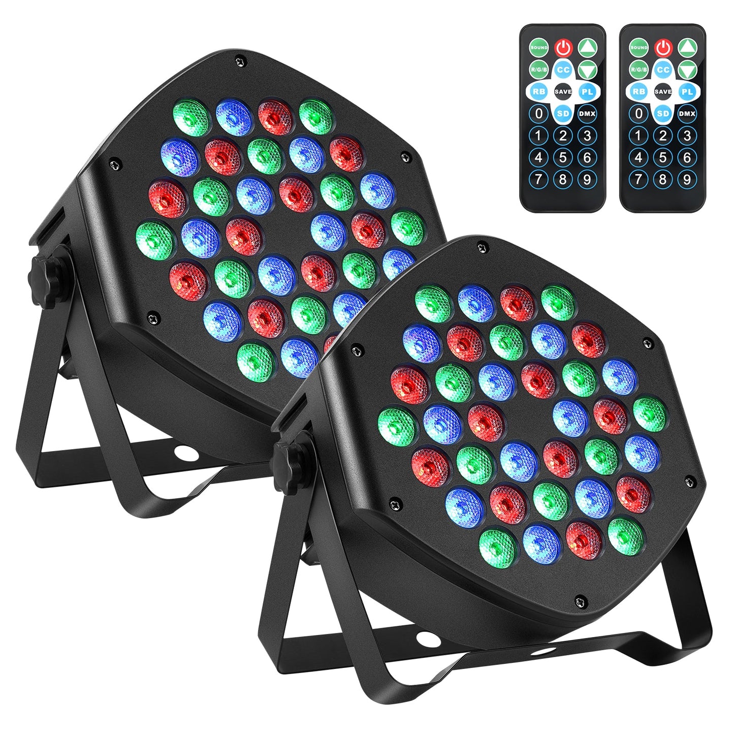 LITAKE Party Lights 2 Packs 36 LED RGB Stage Lights