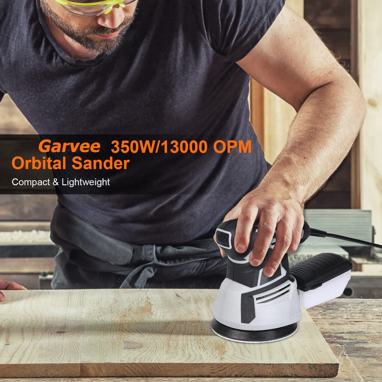 GARVEE 2.6A Random Orbital Sander 350W Orbital Sander