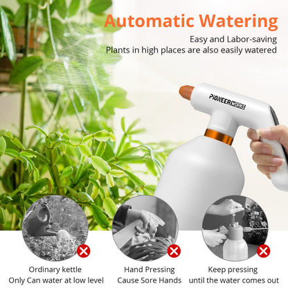 PIONEERWORKS Electric Plant Spray Bottle Electric Handheld Watering Can with Indicator Light