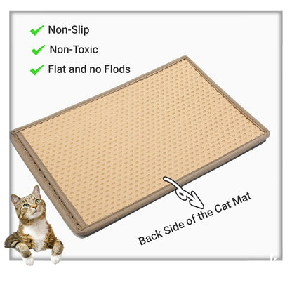 BEESCLOVER Double Layers Cat Litter Mat with Mili Shape Kitty Litter Trapping Mat Training Pee Pads