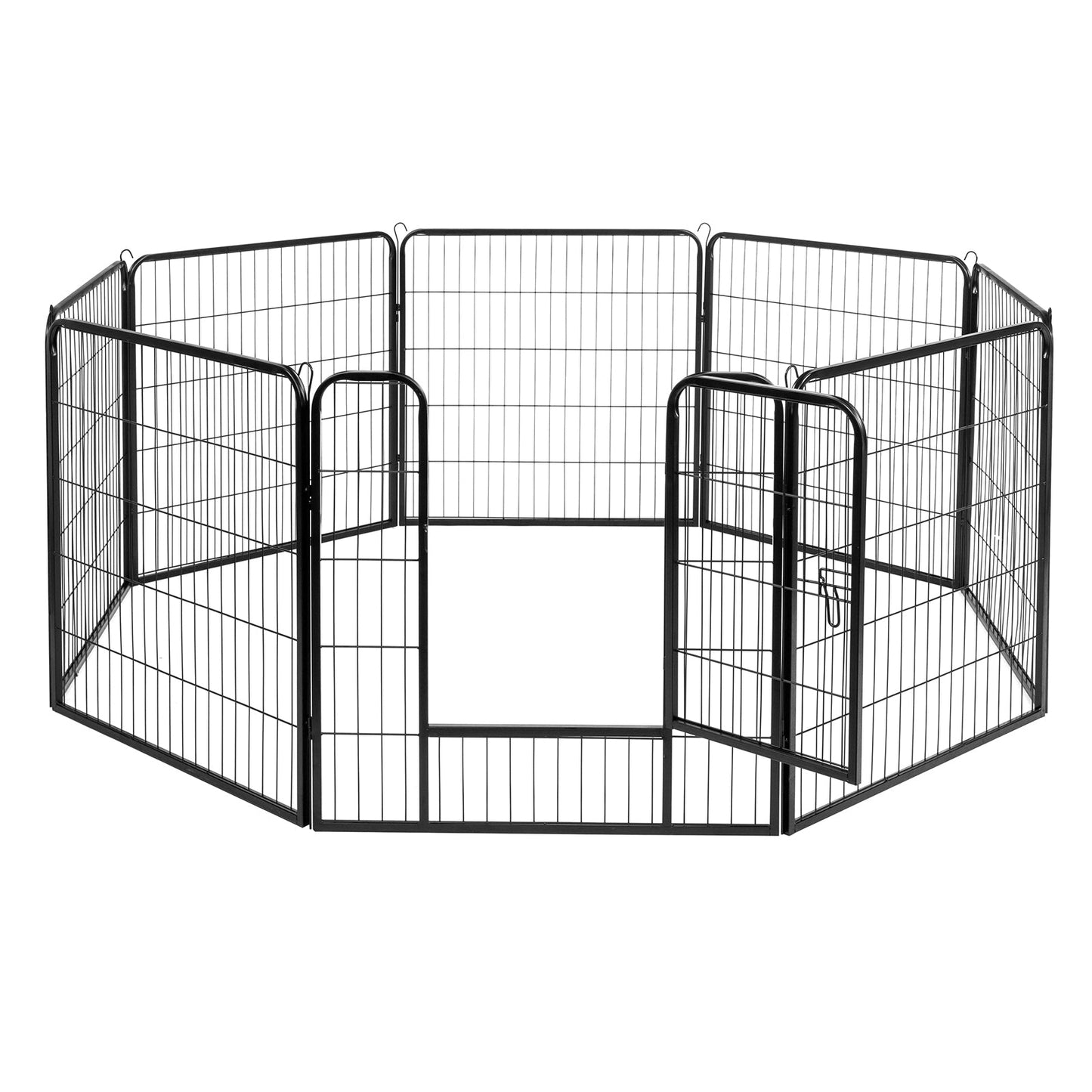 BEESCLOVER 8 Panel 31.5 inches Foldable Pet Playpen Heavy Duty Metal Exercise Fence