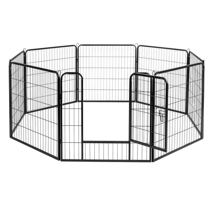 BEESCLOVER 8 Panel 31.5 inches Foldable Pet Playpen Heavy Duty Metal Exercise Fence