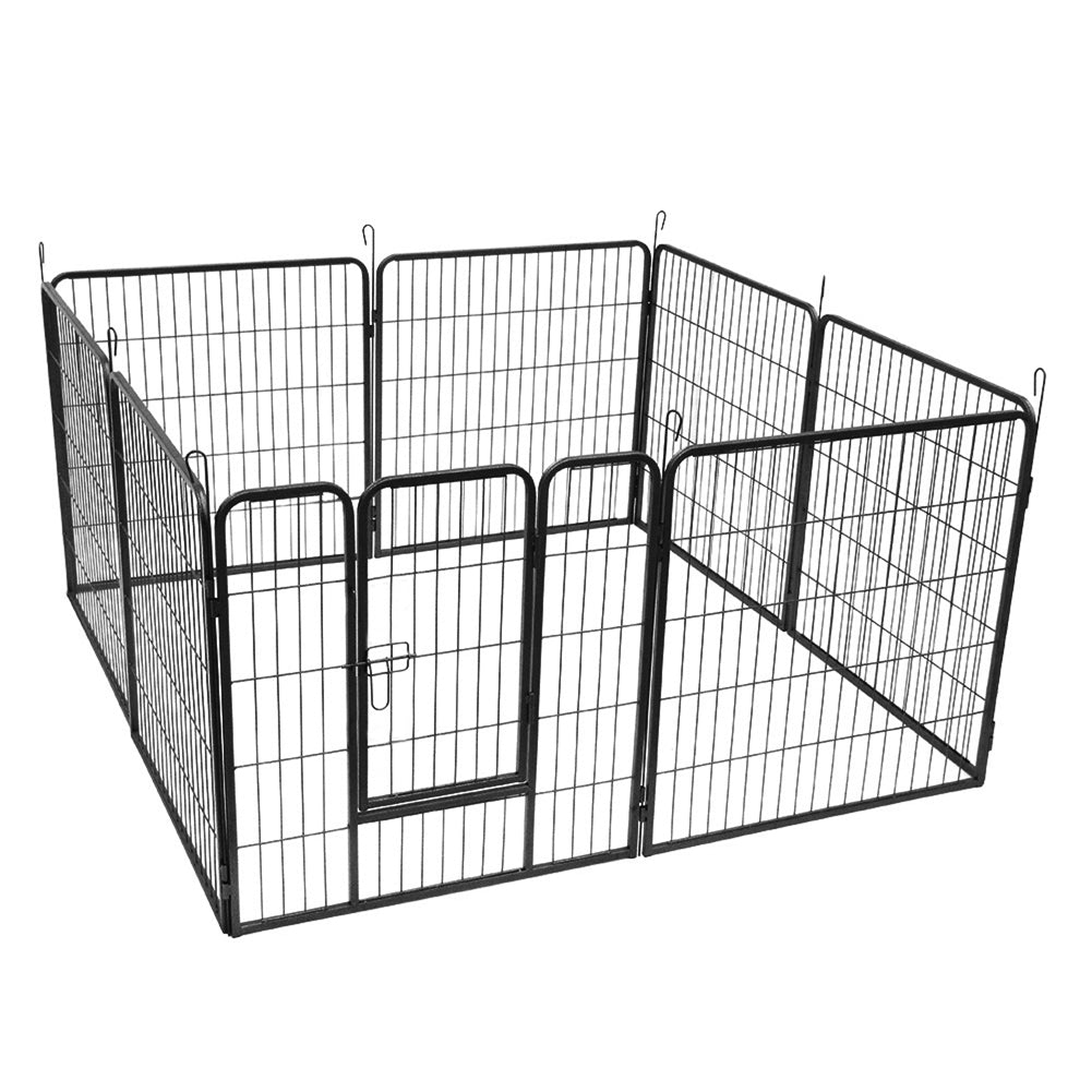 BEESCLOVER 8 Panel 31.5 inches Foldable Pet Playpen Heavy Duty Metal Exercise Fence