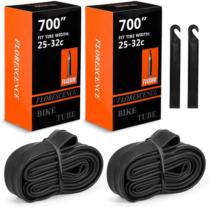 GARVEE 2 Pack FV48MM Presta Valve Bike Inner Tubes with 2 Tire Levers 28 700x25-32C