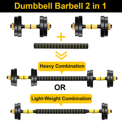 DSSTYLES Adjustable Dumbbell Set 33 Lbs Barbell Weight Set