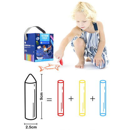 YIWA 20pcs Sidewalk Chalk 15 Colors Dust-free