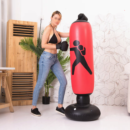 YIWA Inflatable Boxing Sandbag with Printing Boxing Column Red