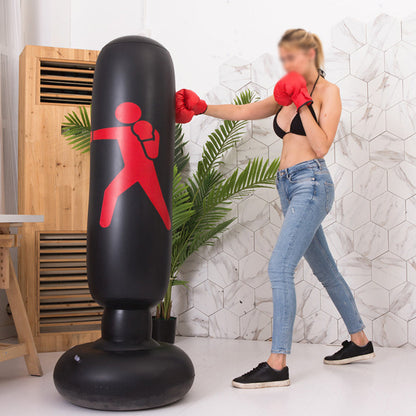 YIWA Inflatable Boxing Sandbag with Printing Boxing Column Yellow