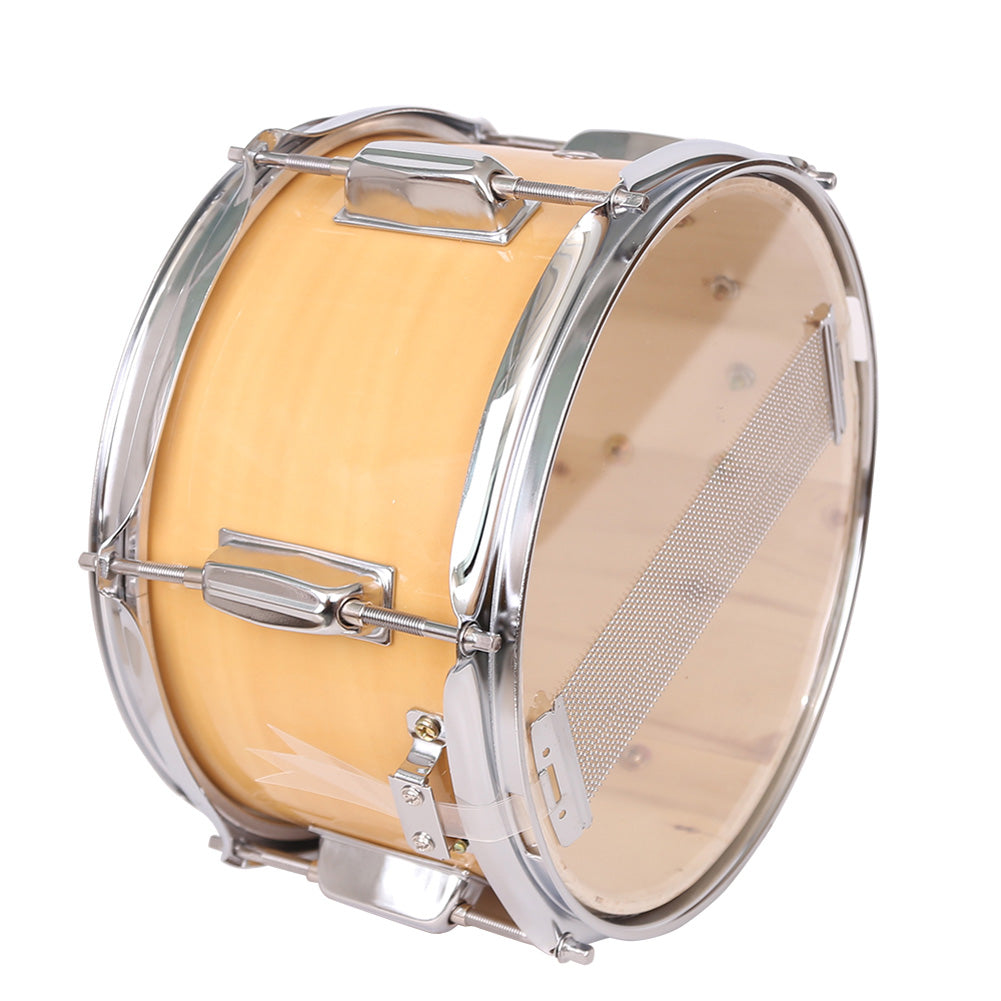 YIWA Snare Drum 10x6 inches Poplar Wood Drum with Drumstick