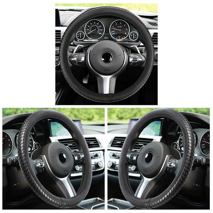 GARVEE Car Steering Wheel Cover Microfiber PU Leather Anti-Slip Auto Steering Cover Fits All Standard Size 15 Inch