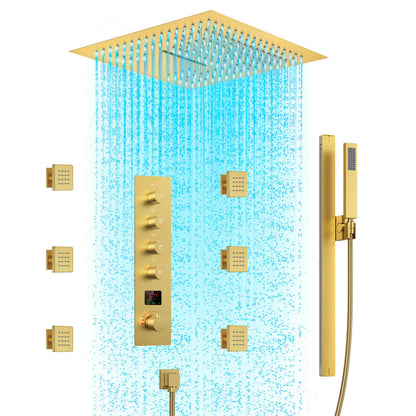 EVERSTEIN LED Thermostatic Shower Head System with Rough-in Valve