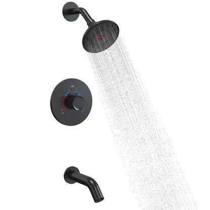 EVERSTEIN Digital Display Thermostatic Shower Faucet Set with Rough-in Valve