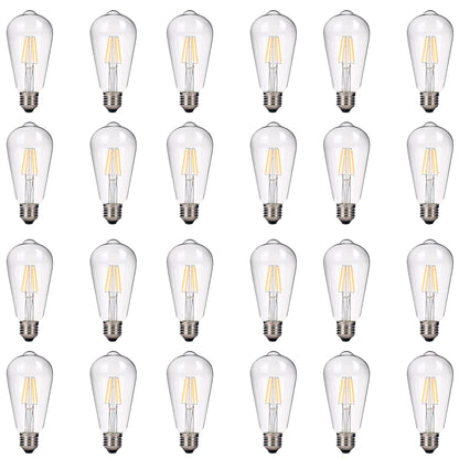 4W ST64 Dimmable Vintage LED Edison Bulbs 2700k Medium Base