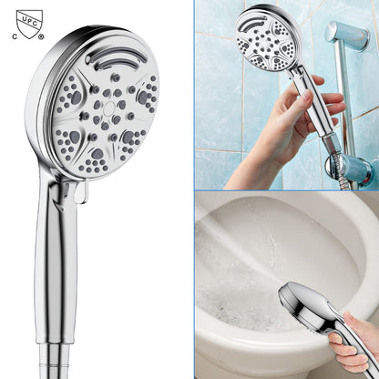 GARVEE Shower Head Handheld Stainless Steel Hose Bracket Spray Wash Mode