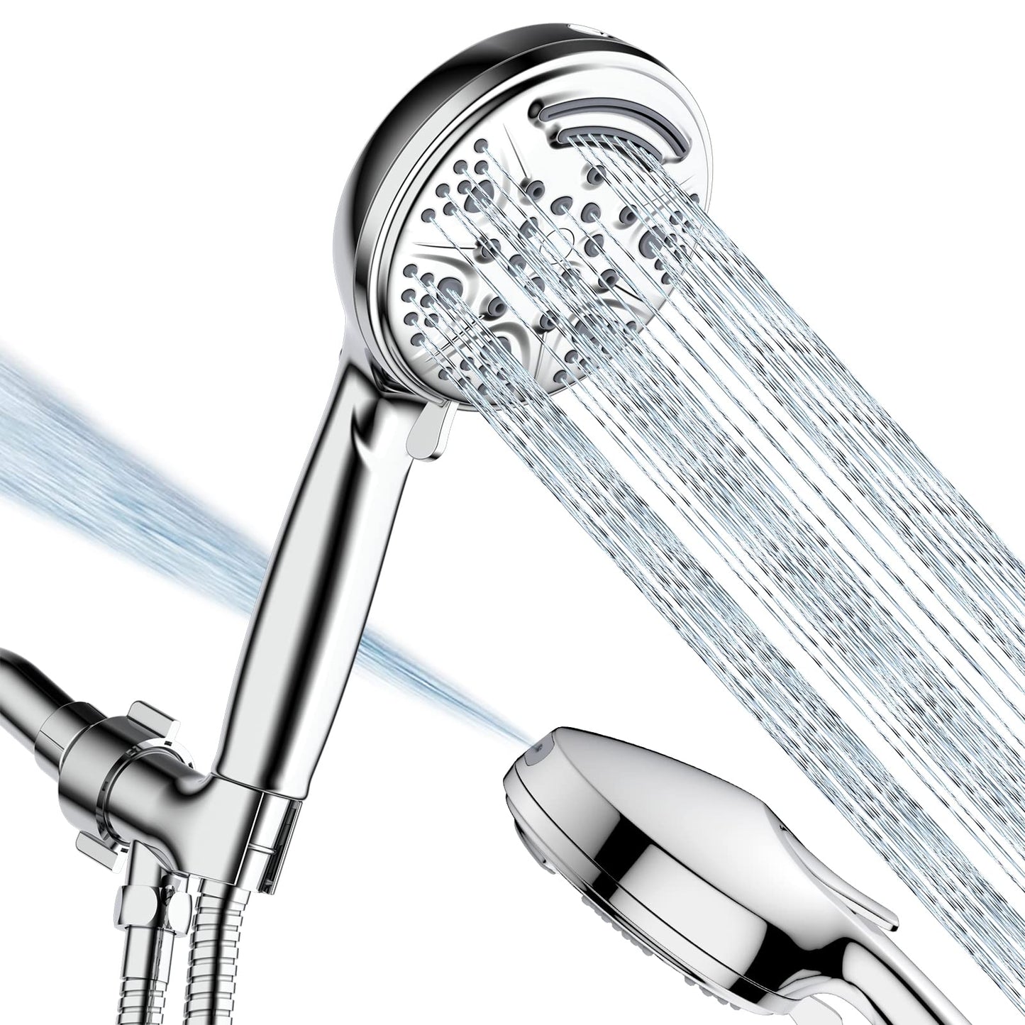 GARVEE Shower Head Handheld Stainless Steel Hose Bracket Spray Wash Mode